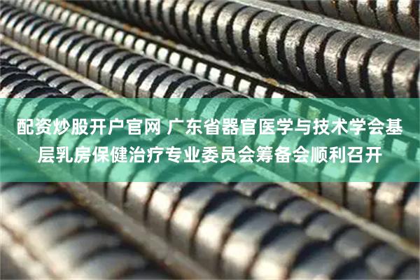 配资炒股开户官网 广东省器官医学与技术学会基层乳房保健治疗专业委员会筹备会顺利召开